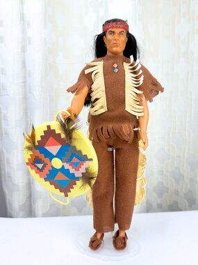 1990s Totsy Legends of Yesteryear Indian Brave Doll Three Feathers